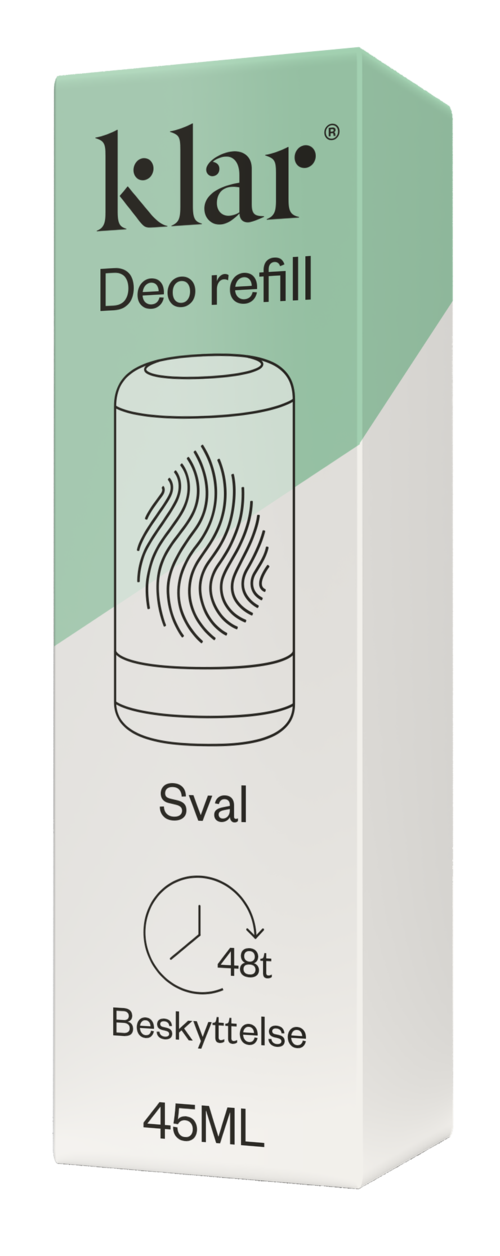Pakkaus Klar deodoranttitilauutteelle, sormenjälkikuvakkeella ja 48 tunnin suojausajalla, 45ML.