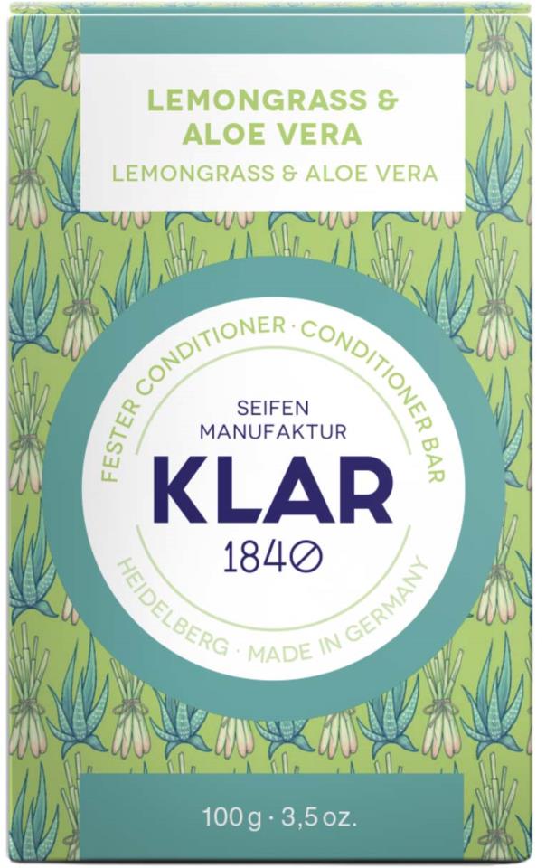 Klar Seifen Lemongrass & Aloe Vera Conditioner Bar 100 g