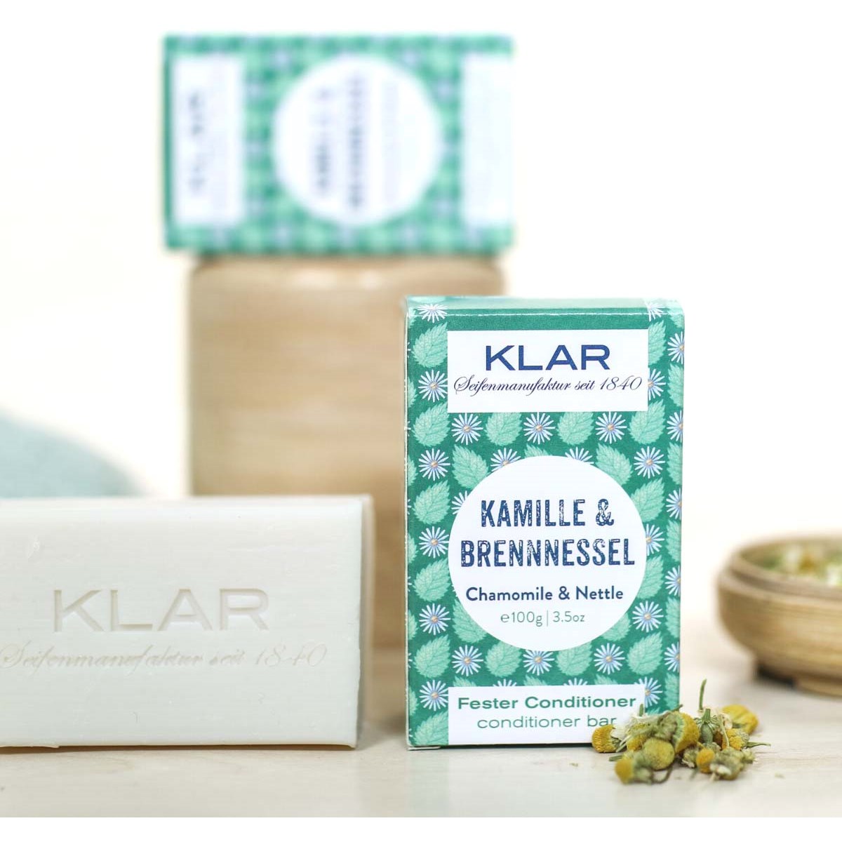 Klar Seifen Nettle & Chamomile Conditioner Bar 100 g (obrázok 3)