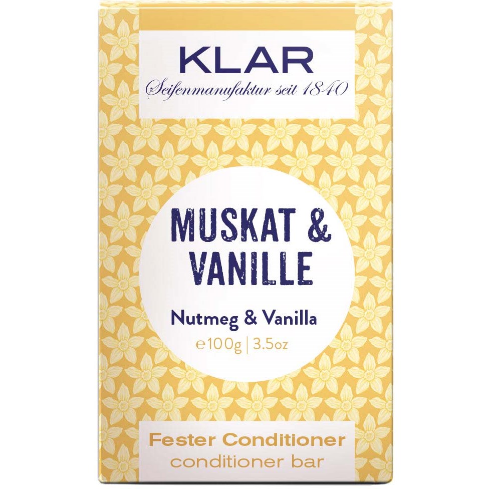 Klar Seifen Conditioner Bar, Muskatnød & Vanilje, 100 gr.