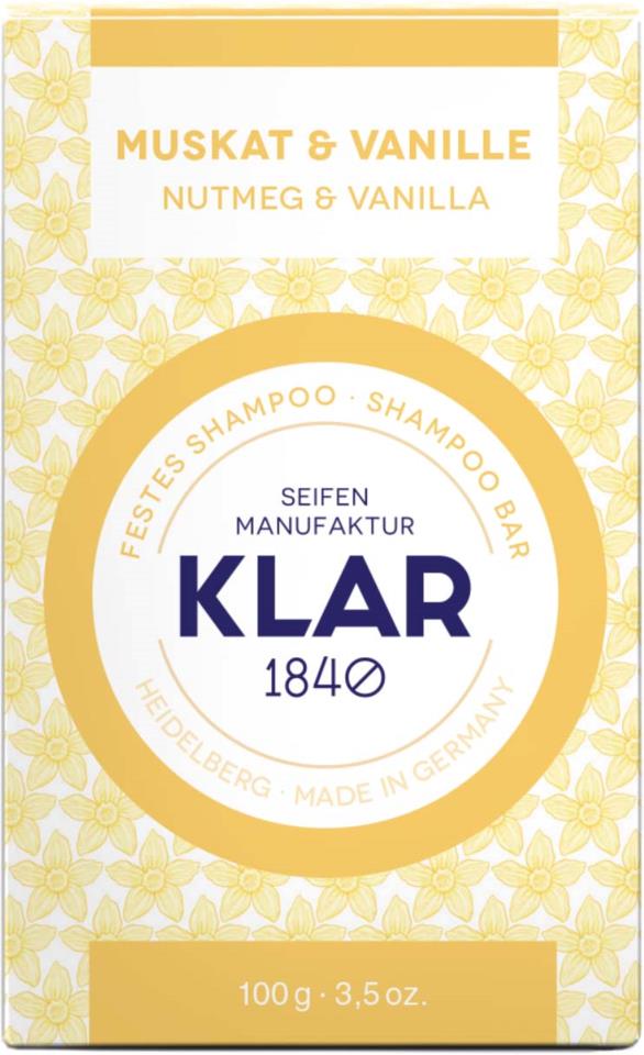 Klar Seifen Nutmeg & Vanilla Shampoo Bar 100 g