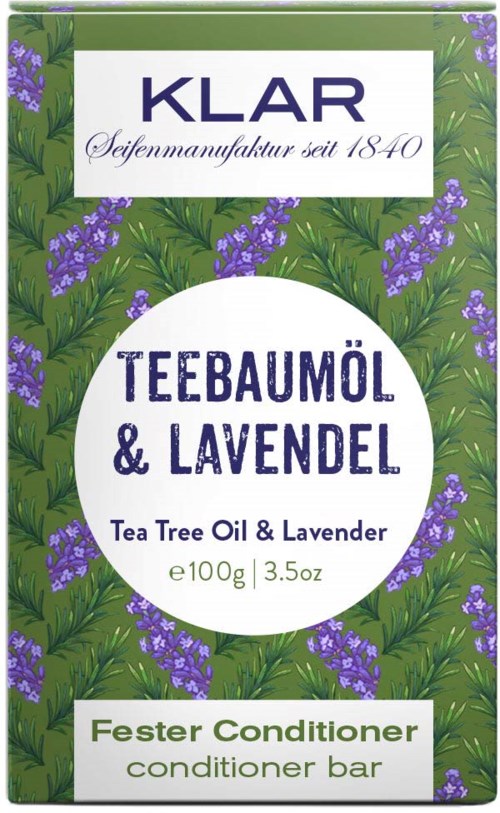 Klar Seifen Tea Tree Oil & Lavender Conditioner Bar 100 g