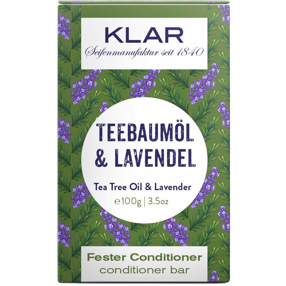 Läs mer om Klar Seifen Tea Tree Oil & Lavender Conditioner Bar 100 g