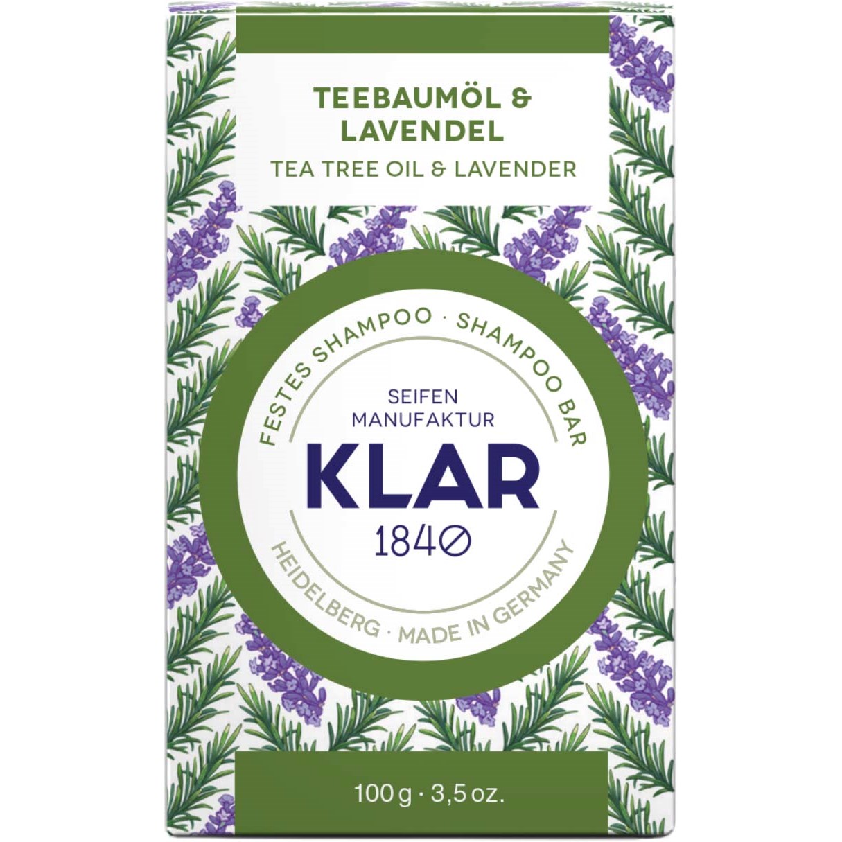 Läs mer om Klar Seifen Tea Tree Oil & Lavender Shampoo Bar 100 g