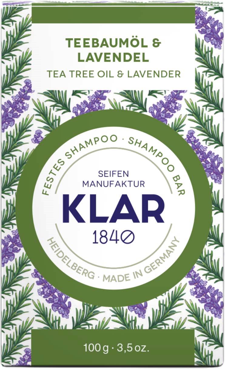 Klar Seifen Tea Tree Oil & Lavender Shampoo Bar 100 g