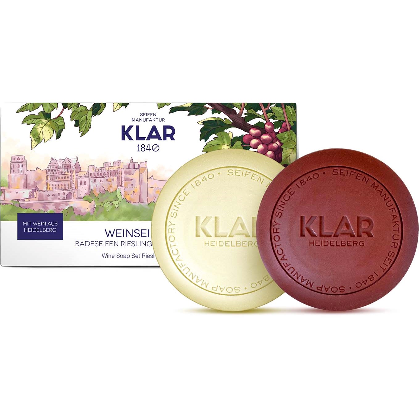 Läs mer om Klar Seifen Wine Soaps Red and White - Gift Set 300 g
