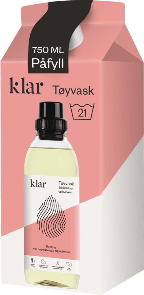 Klar Tøyvask Stikkelsbær  & Hvitveis Påfyll 750 ml