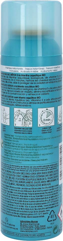 A blue aerosol can with instructions and symbols on the label, used for cleaning or disinfecting.