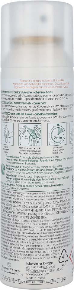 Klorane Klorane Ultra-Gentle Dry Shampoo with Oat Milk Dark Hair 150 ml