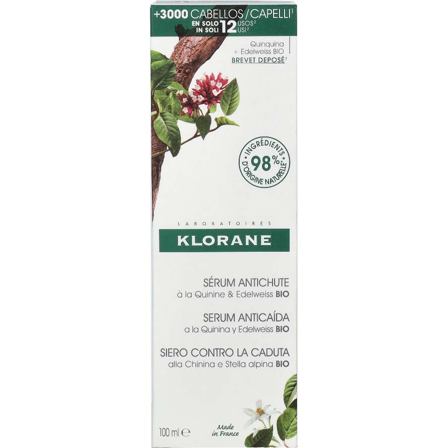 Läs mer om Klorane Organic Quinine & Edelweiss anti-hair loss serum 100 ml