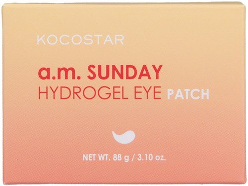 Kocostar A.M. Sunday Hydrogel Eye Patch förpackning i pastellrosa och beige färger, nettovikt 88 gram.