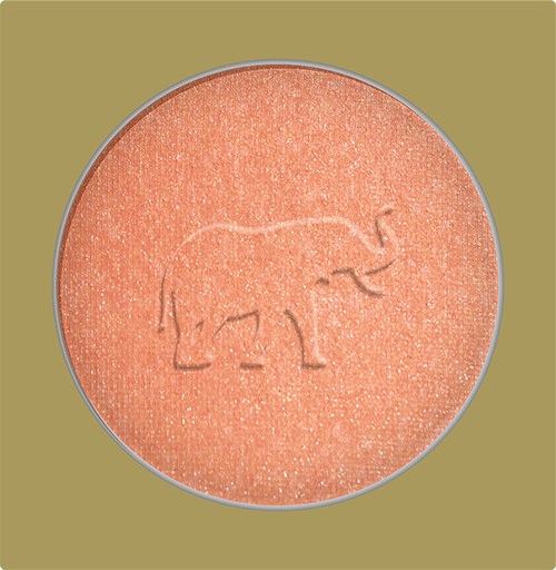 En rosa-orange rouge med ett intryckt elefantmotiv i mitten.