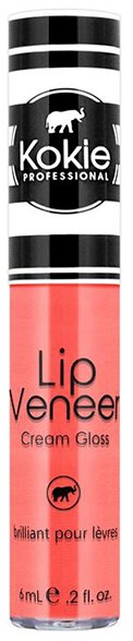 En leppglans i rosa tube merket 'Lip Veneer' av Kokié Professional, 6 ml størrelse.