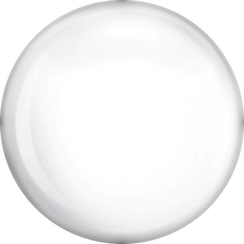 En helt hvit rund tallerken uten mønster eller design.