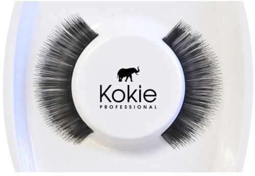 Falske øyevipper i en rund beholder med en elefant og teksten "Kokie Professional" i logoen.