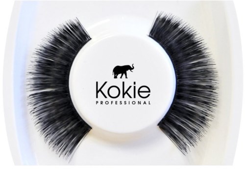 Falska fransar med Kokie Professional-loggon och en svart elefantsymbol i mitten.