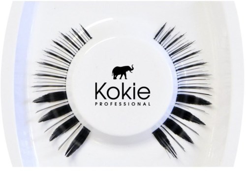 Falske øyevipper arrangert i en sirkel med en logo som sier 'Kokie Professional' og en elefant symbol.