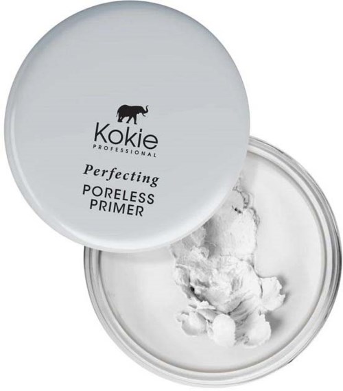 En rund beholder med hvit, kremaktig pulver inni og lokk med logo av en hund og tekst.