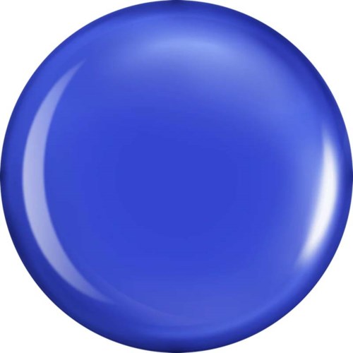 En skinnende blå kule med refleksjoner, glatt overflate og en blank finish.