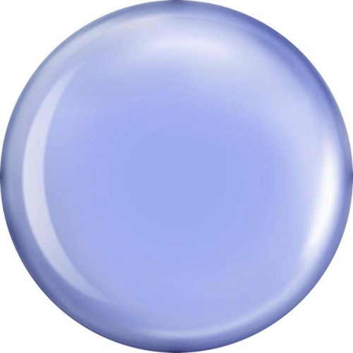 En rund, skinnende blå gjenstand, glatt overflate, ser ut som en reflekterende ball eller knapp.