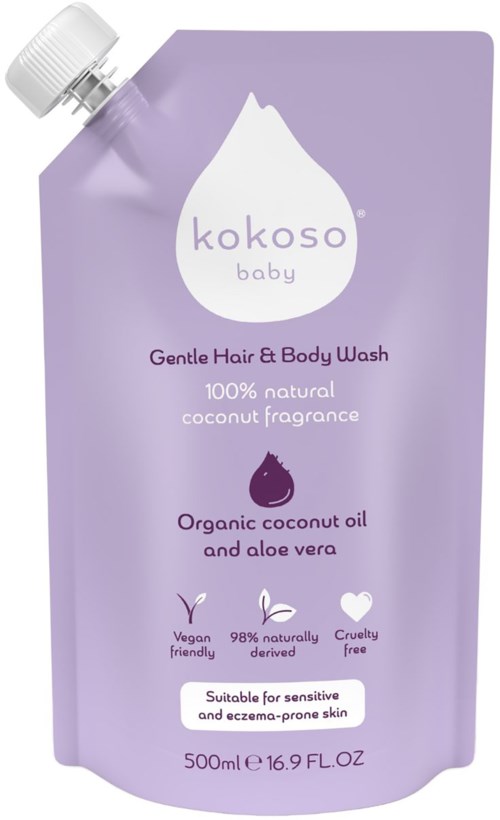 Kokoso Baby Gentle Hair Body Wash Refill Pouch 500 ml