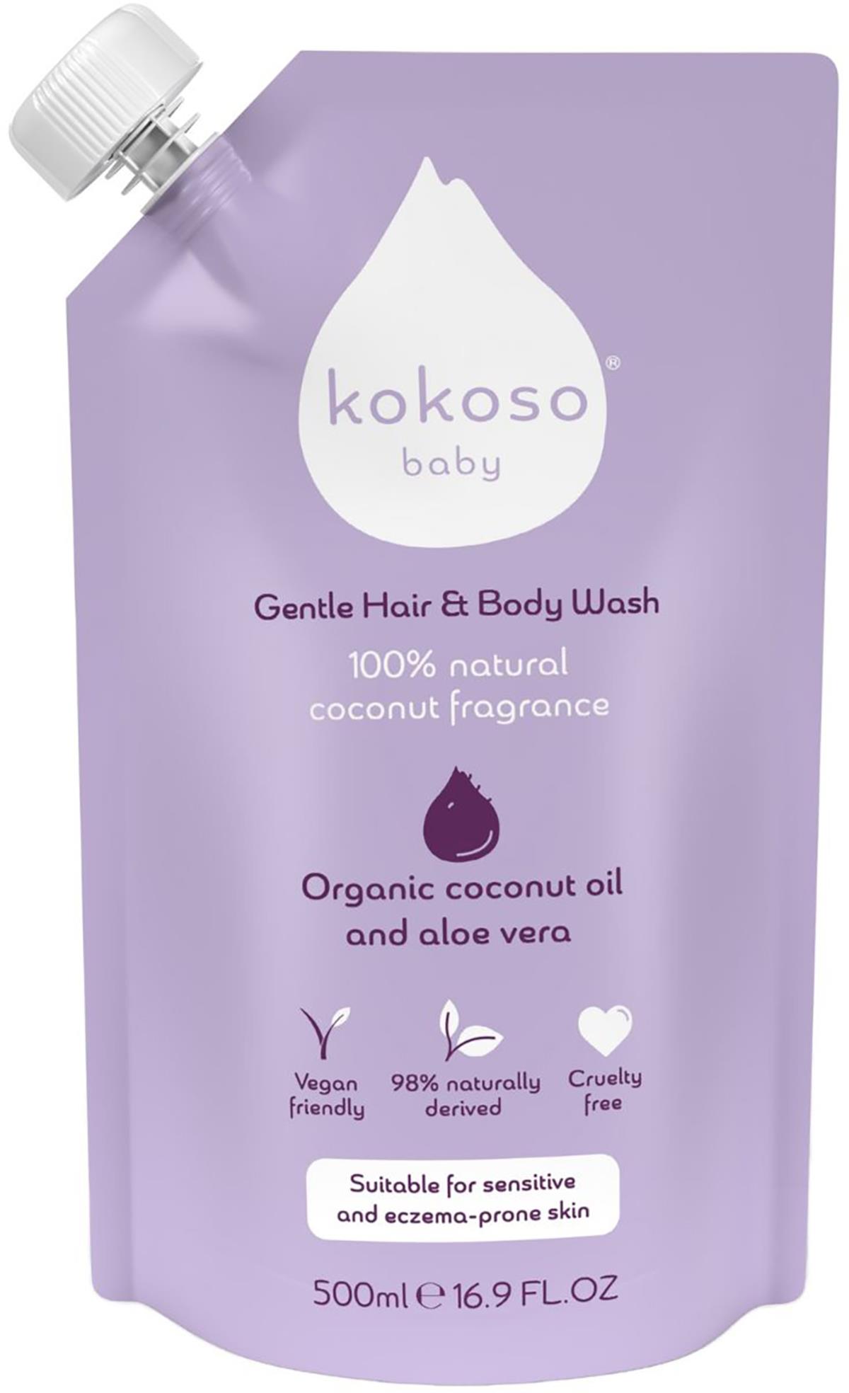 Kokoso Baby Gentle Hair Body Wash Refill Pouch 500 ml