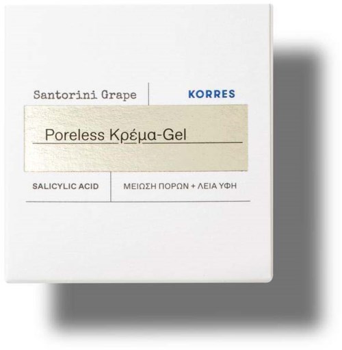 Valkoinen laatikko, jossa kerrotaan ihonhoitotuotteesta nimeltä Poreless Gel, sisältää salisyylihappoa.