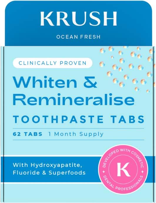 KRUSH Whitening & Remineralising Toothpaste Tabs Ocean Fresh Mint 34 g