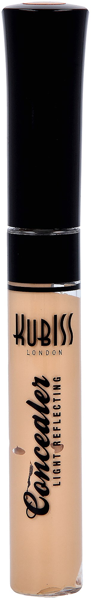 En beige flytande concealer i tub med svart lock från Kubiss London. Används för makeupdödning.