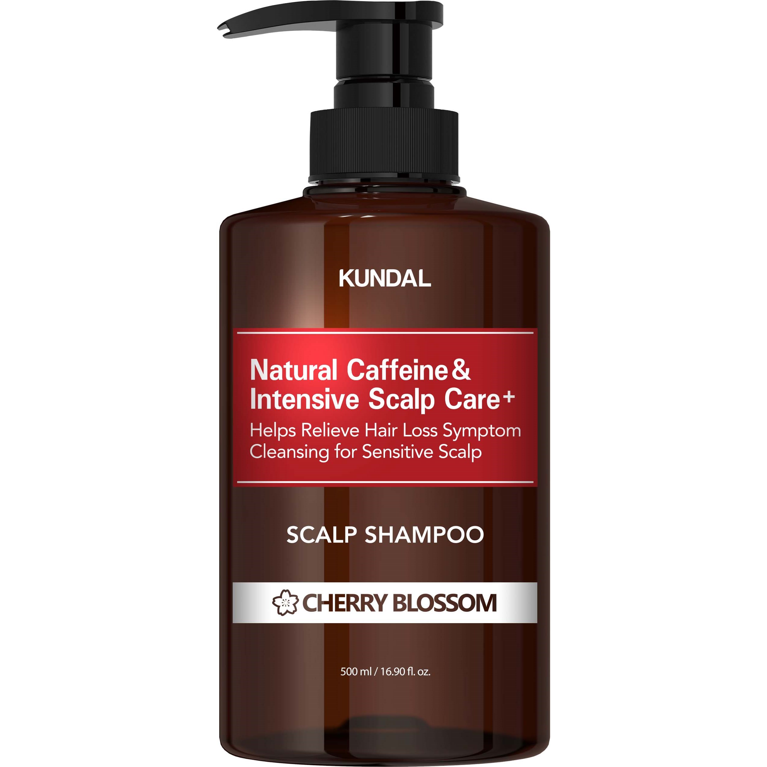 Läs mer om Kundal Caffeine Scalp Shampoo Cherry Blossom 500 ml