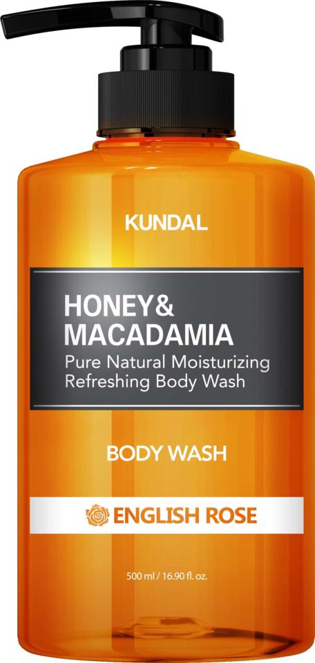 Kundal Honey & Macadamia Pure Body Wash 500 ml English Rose