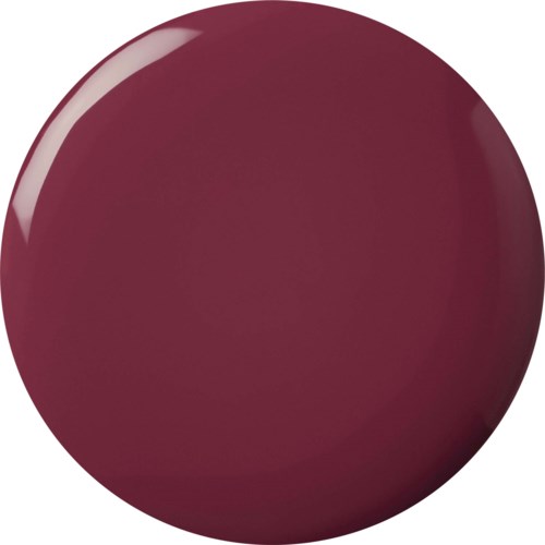 En rund bordeauxfarvet bold med skinnende overflade og refleks.