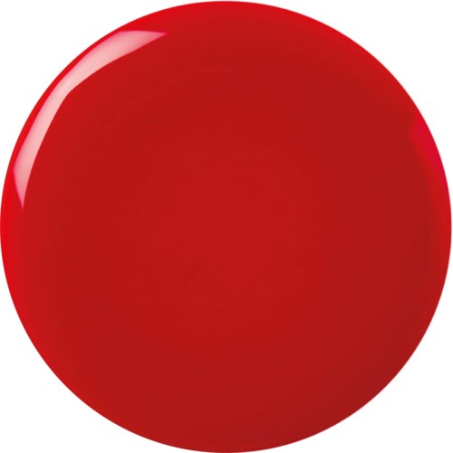 En stor rød cirkel med en skinnende refleksion på øverste venstre kant.