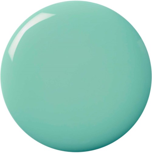 A large, shiny, mint-green sphere with a bright white reflection on top left.