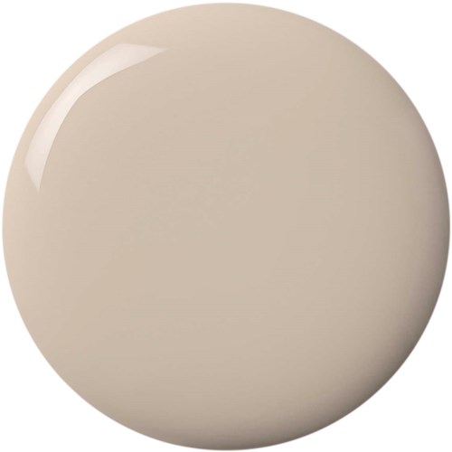 A glossy, beige, circular object with a shiny reflection on top.