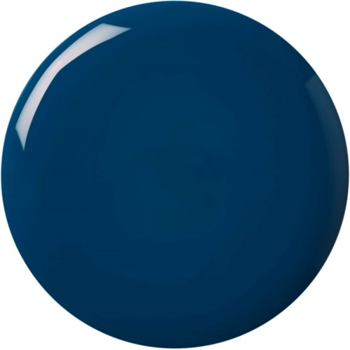 En mörkblå glänsande rund föremål, ser ut som en boll eller knapp. Den har en ljus reflektion upptill till vänster.