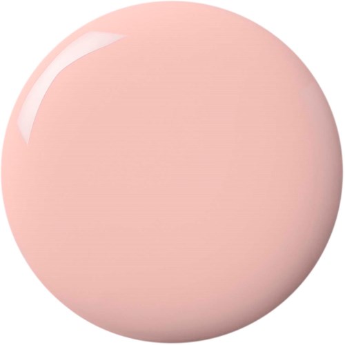A round, pale pink object with a shiny surface, looks like a smooth ball.