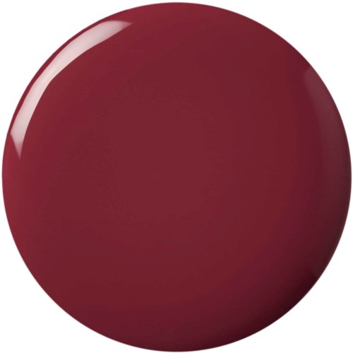 Red bowling ball with a glossy surface and a reflection. It is large and round.
