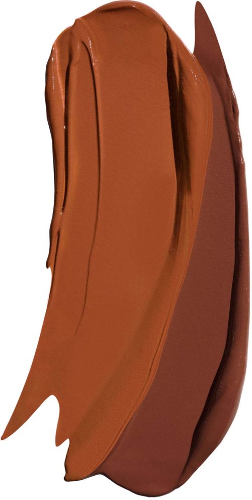 A brown and reddish abstract shape with flowing, curved lines and smooth texture.