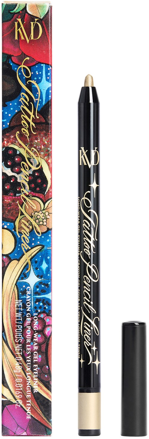 En makeup-pen med en dekorativ æske, mærket 'Totally Grand' og med farverige, glitrende design_elementer.