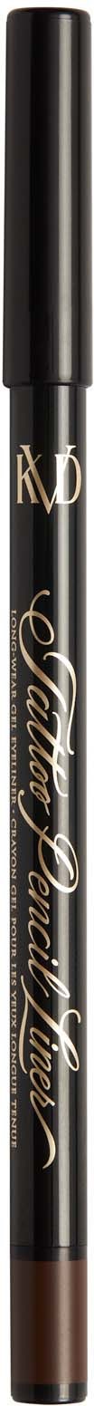 A brown lip liner pencil with a black cap and gold writing, displaying the brand and product details.