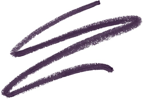 A simple purple brushstroke drawing with three curved lines on a white background.