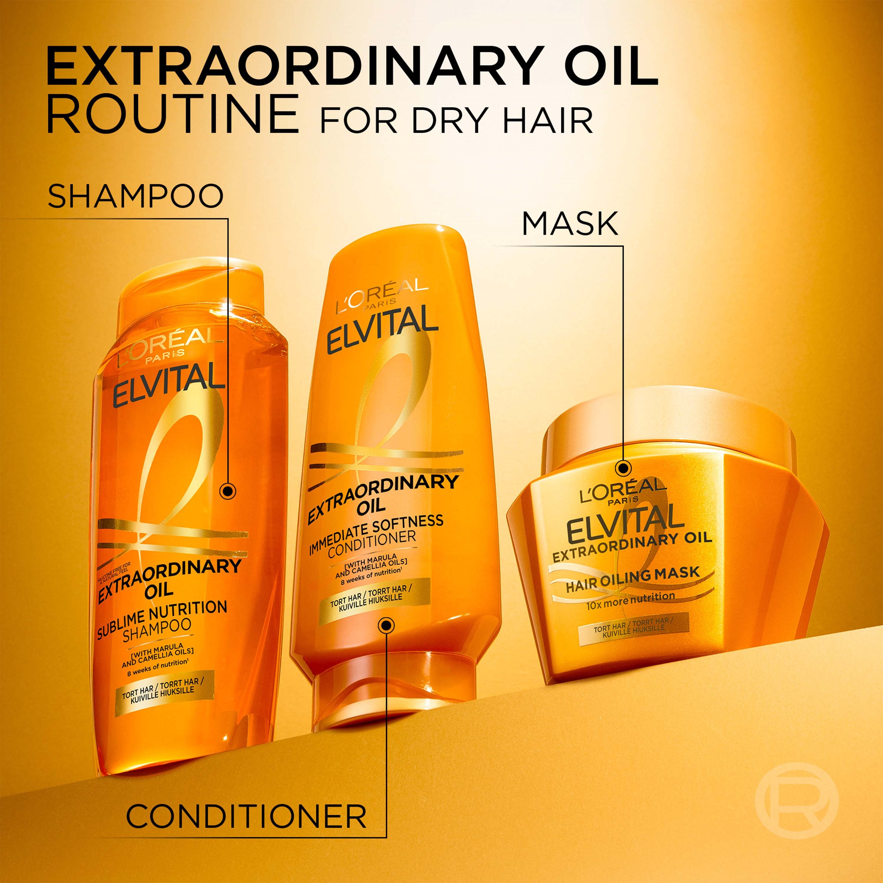 L'Oréal Paris Elvital Extraordinary Oil Hair Mask 300 ml (obrázok 9)