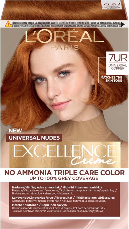 Loreal Paris Excellence Crème Universal Nudes Hair Color 7UR Universal Copper