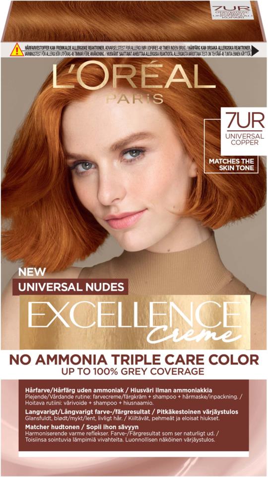 L'Oréal Paris Excellence Creme Universal Nudes Hair Color 7UR Universal Copper