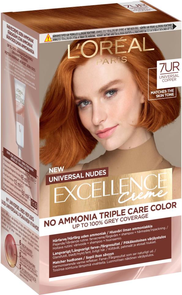 L'Oréal Paris Excellence Creme Universal Nudes Hair Color 7UR Universal Copper