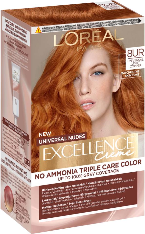 L'Oréal Paris Excellence Creme Universal Nudes Hair Color 8UR Universal Light Copper