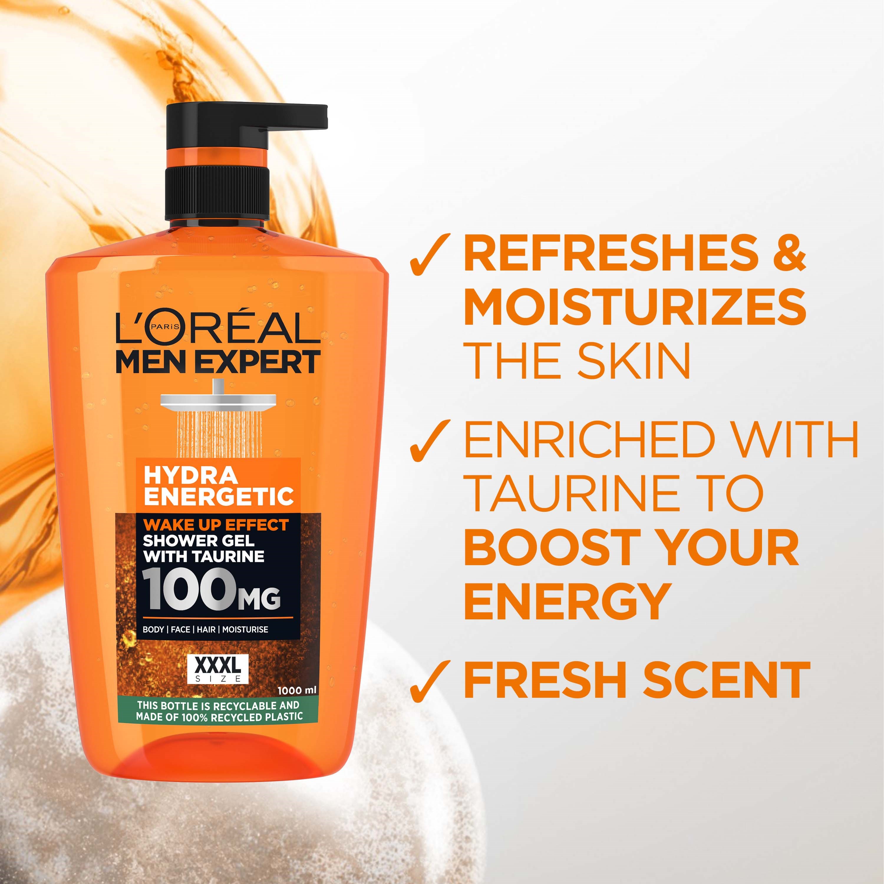 L'Oréal Paris Men Expert Hydra Energetic Shower Gel 1000 ml (obrázok 3)