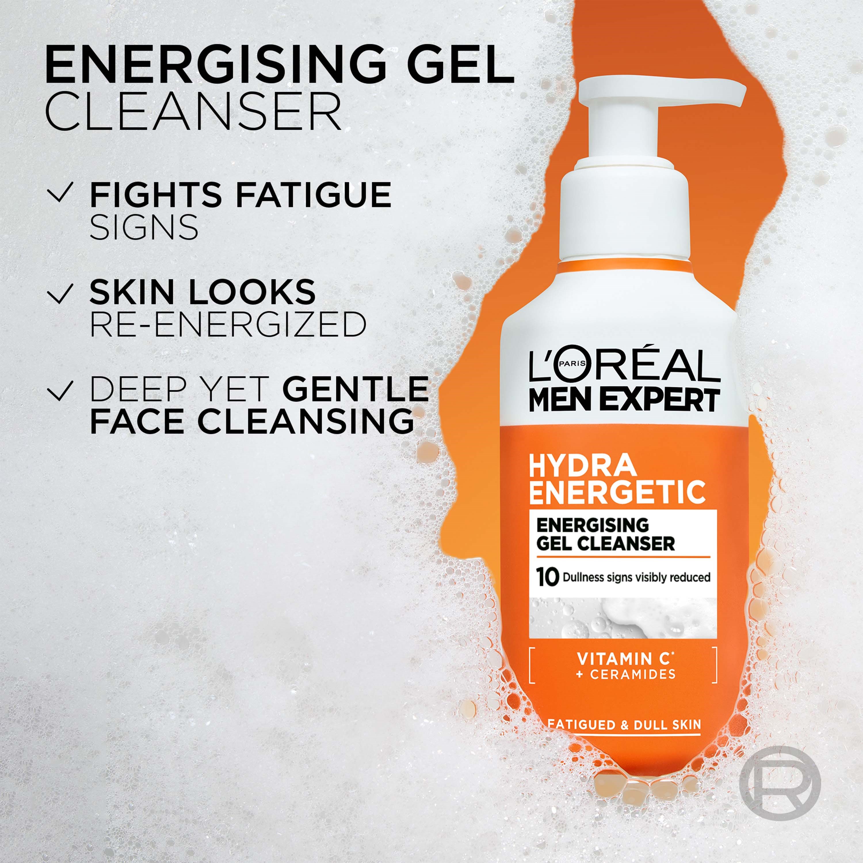 L'Oréal Paris Men Expert Hydra Energetic Vitamin C Gel Cleanser 260 ml (obrázok 6)