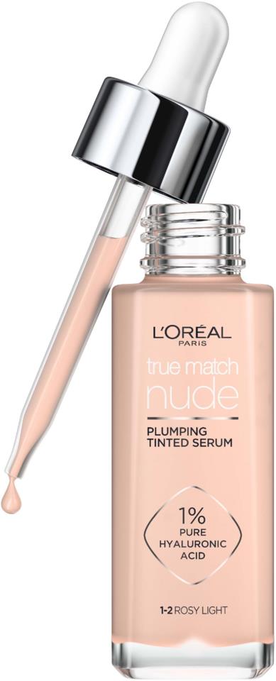 L'Oréal Paris True Match Nude Plumping Tinted Serum 1-2 Rosy Light 30 ml